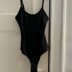JLUXLABEL Black Ribbed Bodysuit